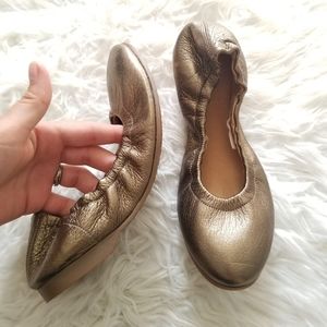 New Paul Smith Helene Khaki Metallic Flats 37